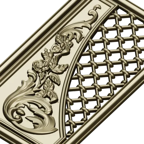 Baroque Lattice & Scroll Decorative Panel STL
