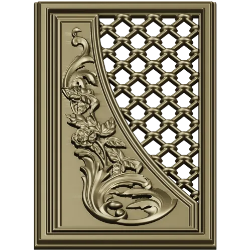 Baroque Lattice & Scroll Decorative Panel STL