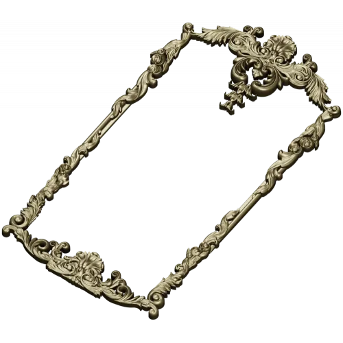 Rococo Acanthus Decorative Frame - STL 3D Model for CNC