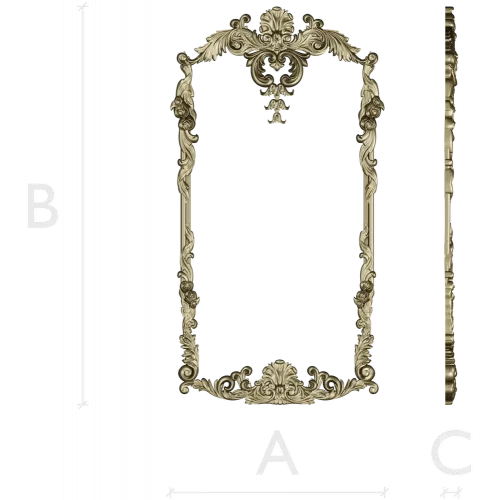 Rococo Acanthus Decorative Frame - STL 3D Model for CNC