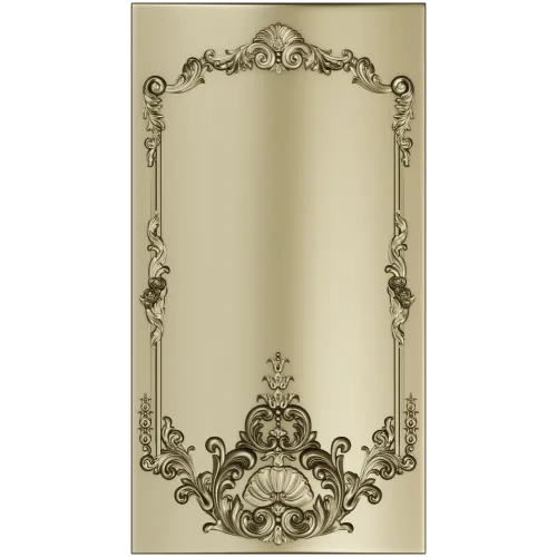 Baroque Shell Cartouche Panel STL for CNC
