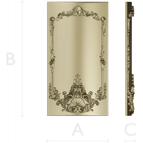Baroque Shell Cartouche Panel STL for CNC