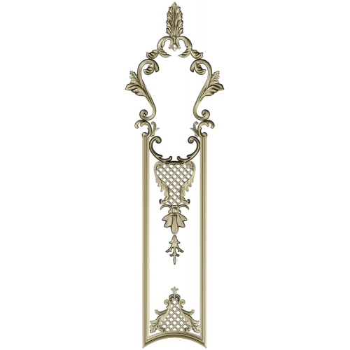 Filigree Acanthus Vertical Panel - STL 3D model for CNC