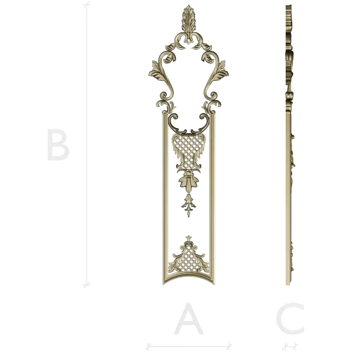 Filigree Acanthus Vertical Panel - STL 3D model for CNC