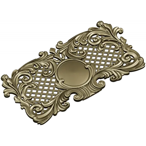 Rococo Medallion Decorative Panel STL for CNC