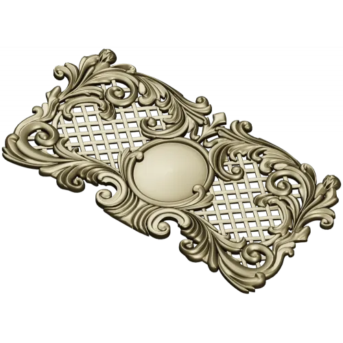 Rococo Medallion Decorative Panel STL for CNC