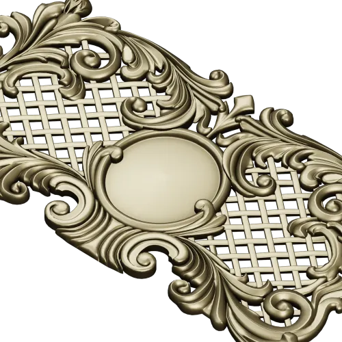 Rococo Medallion Decorative Panel STL for CNC