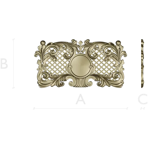 Rococo Medallion Decorative Panel STL for CNC