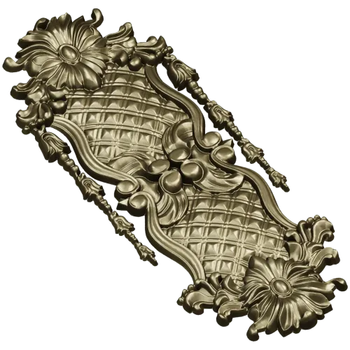 Rococo Quilted Vertical Decorative Panel STL for CNC