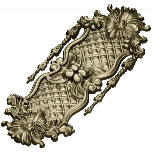 Rococo Quilted Vertical Decorative Panel STL for CNC