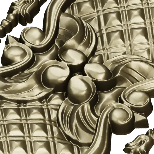Rococo Quilted Vertical Decorative Panel STL for CNC