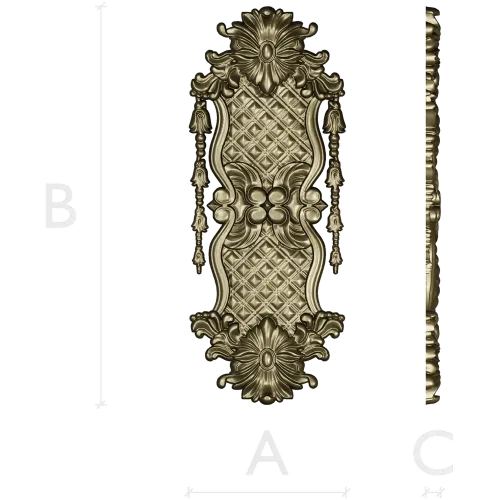 Rococo Quilted Vertical Decorative Panel STL for CNC