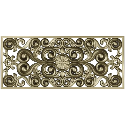 Baroque Floral Openwork Panel STL for CNC