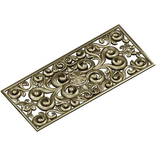 Baroque Floral Openwork Panel STL for CNC
