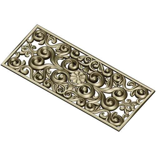 Baroque Floral Openwork Panel STL for CNC