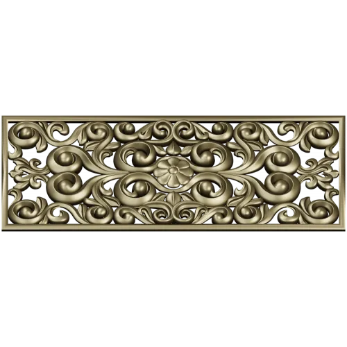 Baroque Floral Openwork Panel STL for CNC