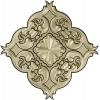 Florentine rosette decorative STL 3D model for CNC milling