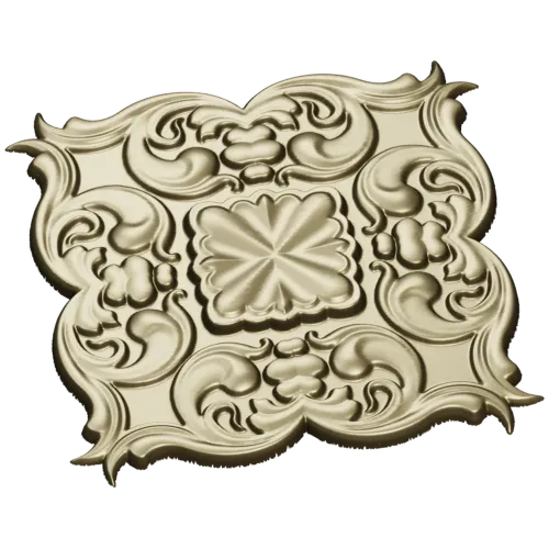 Florentine rosette decorative STL 3D model for CNC milling