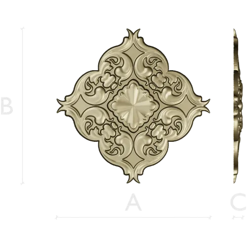 Florentine rosette decorative STL 3D model for CNC milling