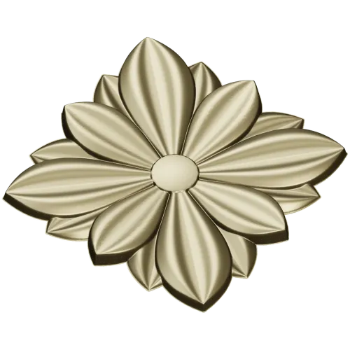 Petal Star Rosette - STL 3D model for CNC