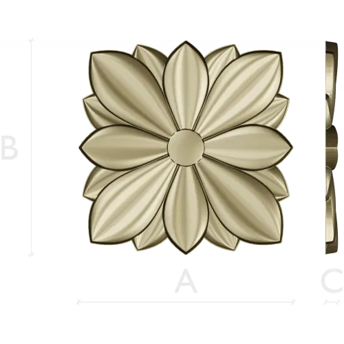 Petal Star Rosette - STL 3D model for CNC
