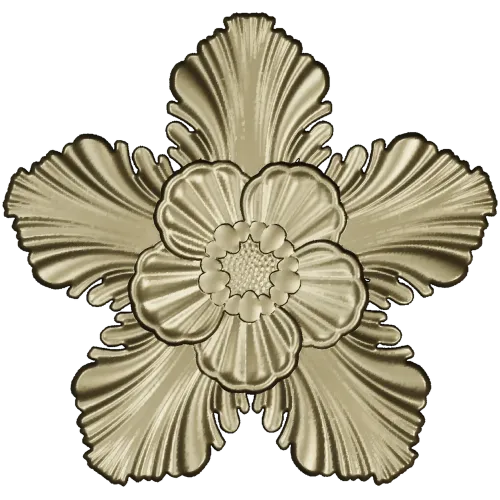 Five-Petal Floral Rosette STL for CNC Milling