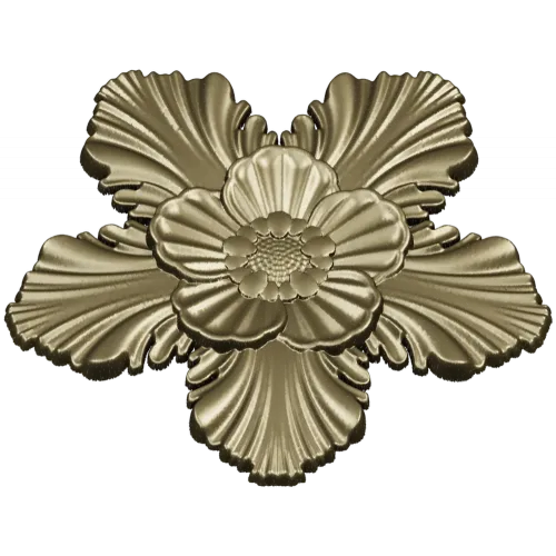 Five-Petal Floral Rosette STL for CNC Milling