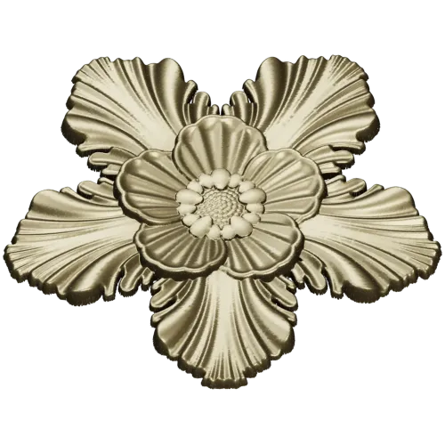 Five-Petal Floral Rosette STL for CNC Milling