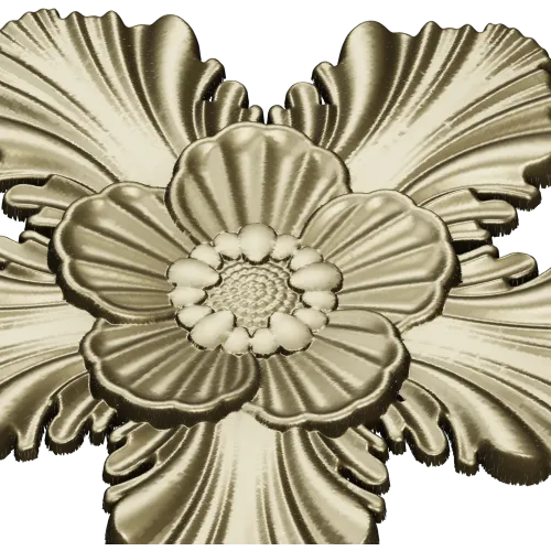 Five-Petal Floral Rosette STL for CNC Milling