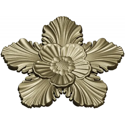 Five-Petal Floral Rosette STL for CNC Milling