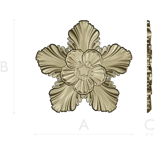 Five-Petal Floral Rosette STL for CNC Milling