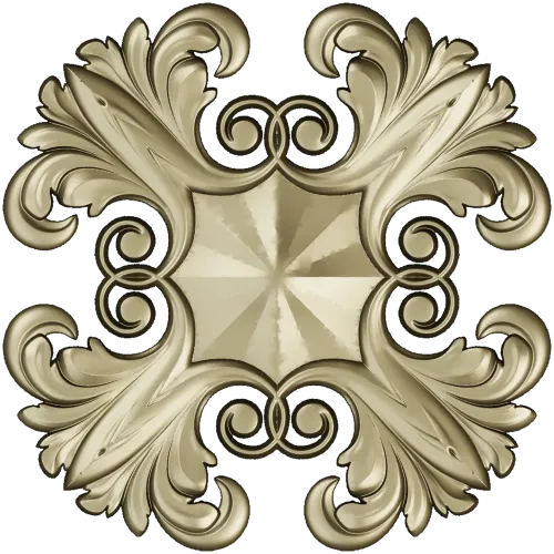 Acanthus Star Rosette STL for CNC
