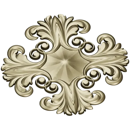 Acanthus Star Rosette STL for CNC