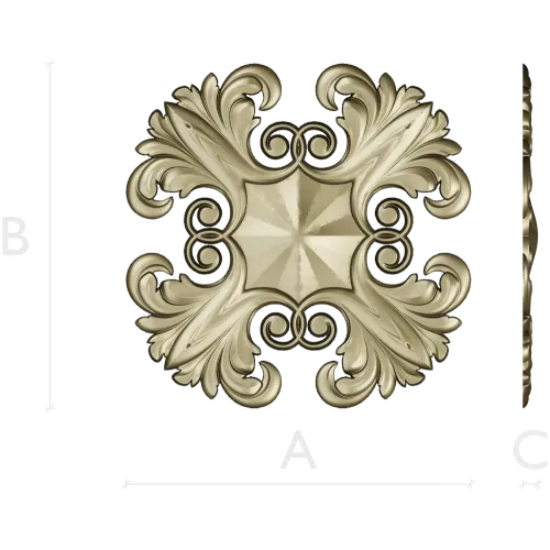 Acanthus Star Rosette STL for CNC