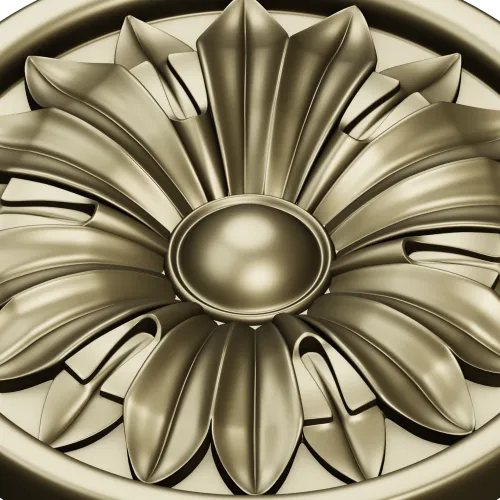 Round Floral Rosette STL 3D Model for CNC Router