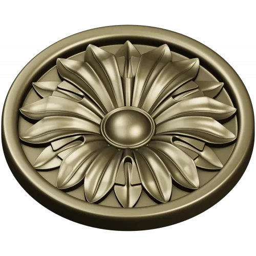 Round Floral Rosette STL 3D Model for CNC Router