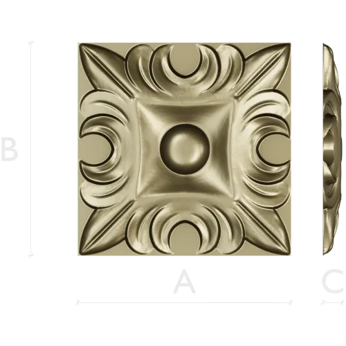 Regal Acanthus Square Rosette - STL 3D Model for CNC