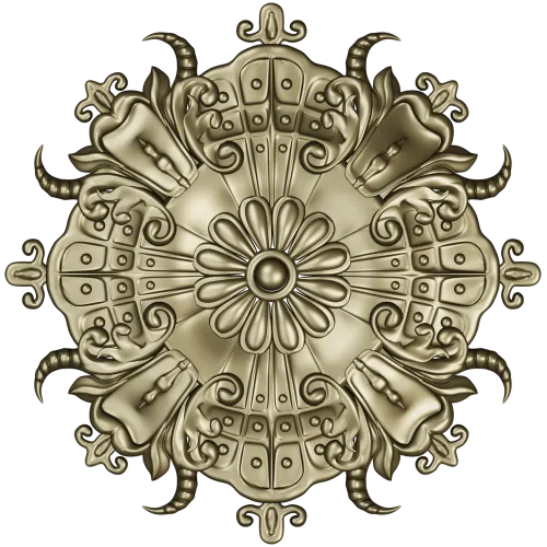 Ornate Floral Rosette STL for CNC Carving