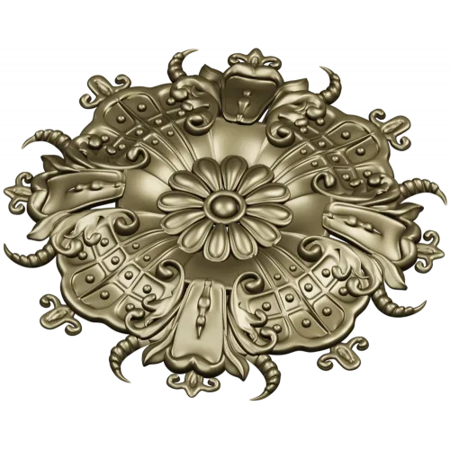 Ornate Floral Rosette STL for CNC Carving