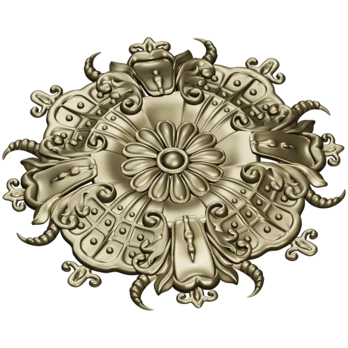 Ornate Floral Rosette STL for CNC Carving