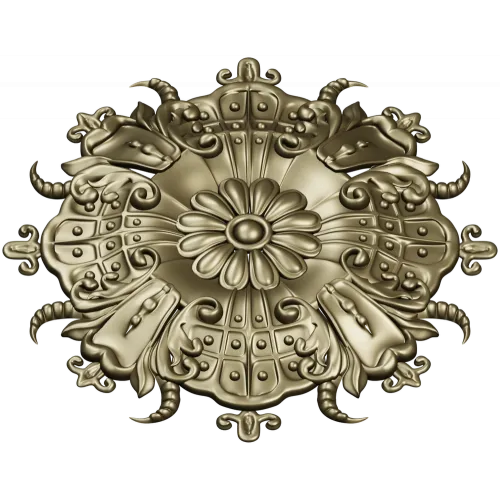 Ornate Floral Rosette STL for CNC Carving