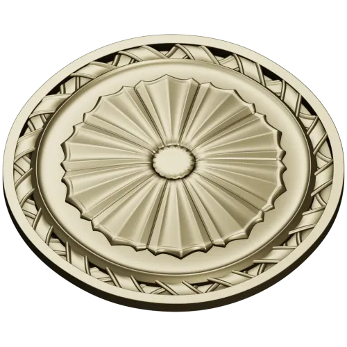 Classic Sunburst Rosette STL for CNC