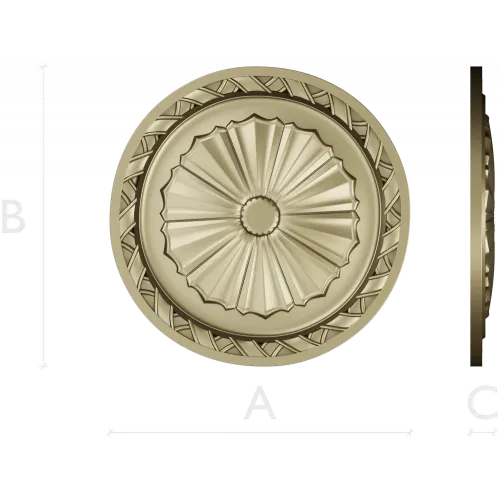 Classic Sunburst Rosette STL for CNC
