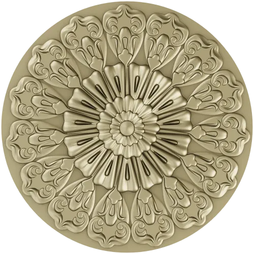 Ornate Sunburst Rosette - STL 3D Model for CNC