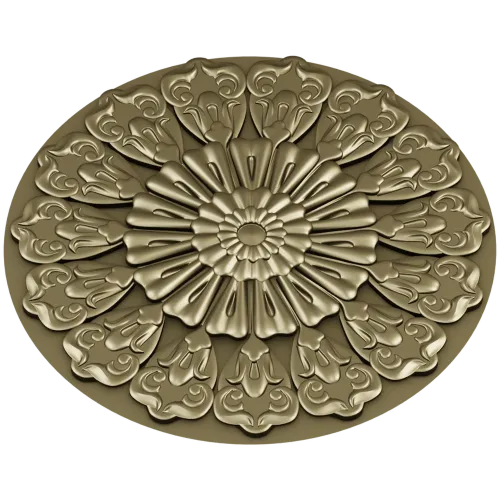 Ornate Sunburst Rosette - STL 3D Model for CNC