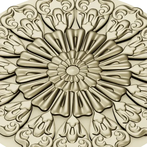 Ornate Sunburst Rosette - STL 3D Model for CNC
