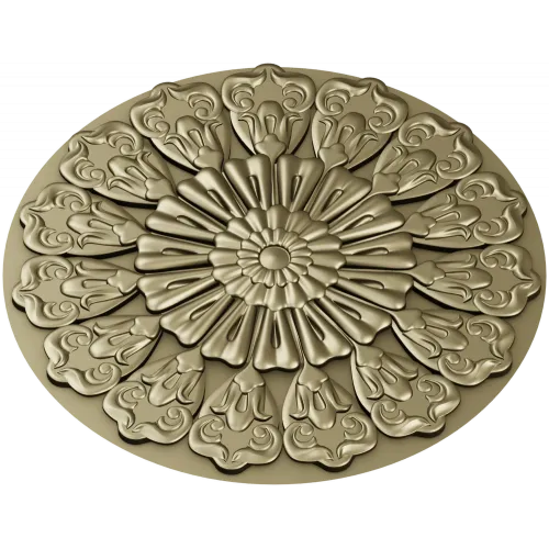 Ornate Sunburst Rosette - STL 3D Model for CNC
