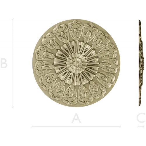 Ornate Sunburst Rosette - STL 3D Model for CNC