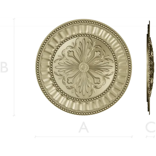 Regal Fleur Rosette - STL 3D model for CNC carving