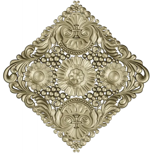 Diamond Baroque Rosette - STL 3D model for CNC routing